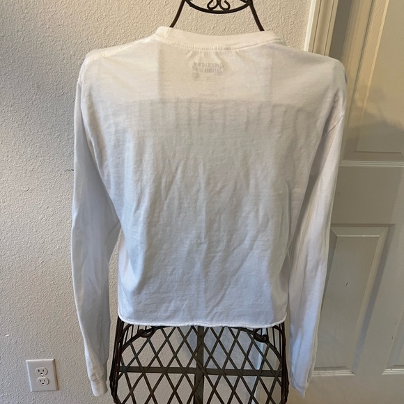 Fun and holely white long sleeve tee. - Picture 3 of 4